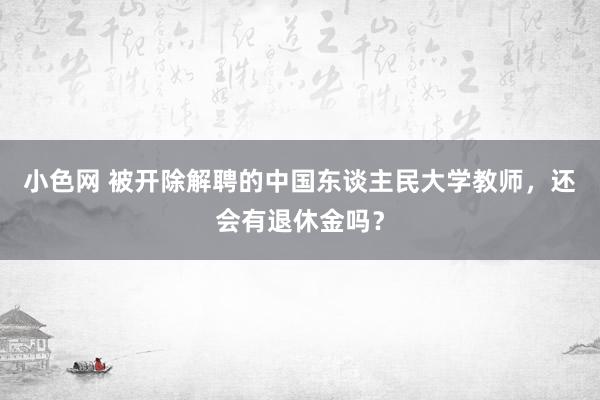 小色网 被开除解聘的中国东谈主民大学教师，还会有退休金吗？