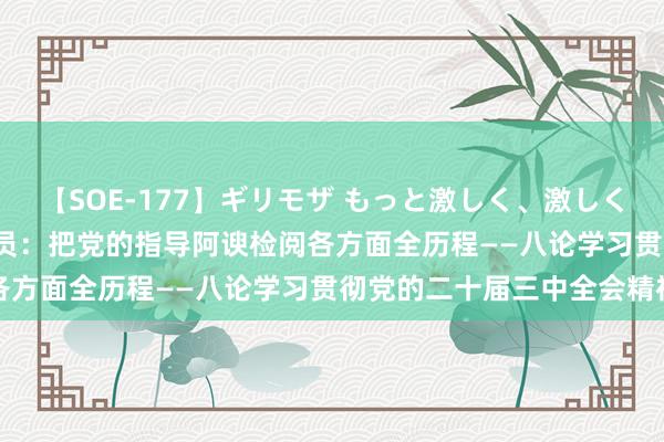 【SOE-177】ギリモザ もっと激しく、激しく突いて Ami 新华社辩论员：把党的指导阿谀检阅各方面全历程——八论学习贯彻党的二十届三中全会精神