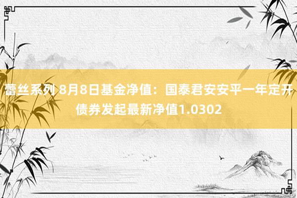 蕾丝系列 8月8日基金净值：国泰君安安平一年定开债券发起最新净值1.0302