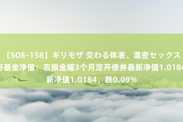 【SOE-158】ギリモザ 交わる体液、濃密セックス Ami 8月8日基金净值：农银金耀3个月定开债券最新净值1.0184，跌0.09%