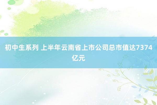 初中生系列 上半年云南省上市公司总市值达7374亿元