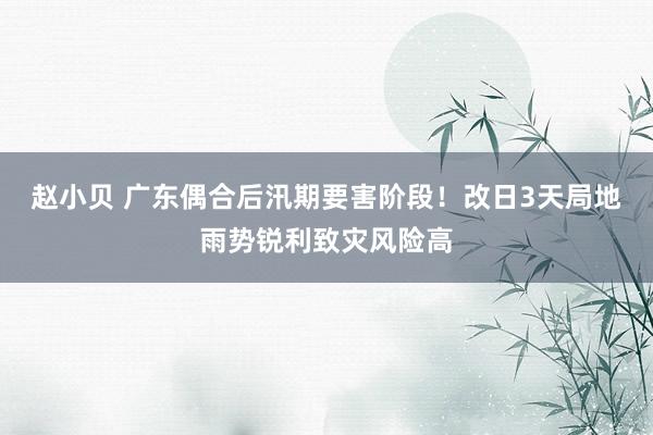 赵小贝 广东偶合后汛期要害阶段！改日3天局地雨势锐利致灾风险高