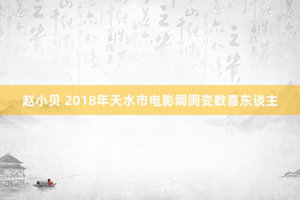 赵小贝 2018年天水市电影阛阓变数喜东谈主