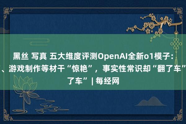 黑丝 写真 五大维度评测OpenAI全新o1模子：代码编写、游戏制作等材干“惊艳”，事实性常识却“翻了车” | 每经网